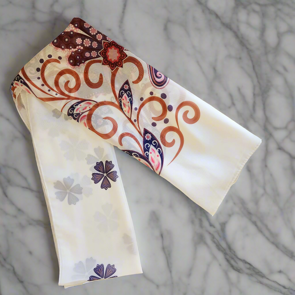 Patterned Chiffon - Saffron Swirls