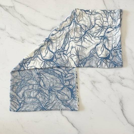 Patterned Chiffon - Blue Lightning