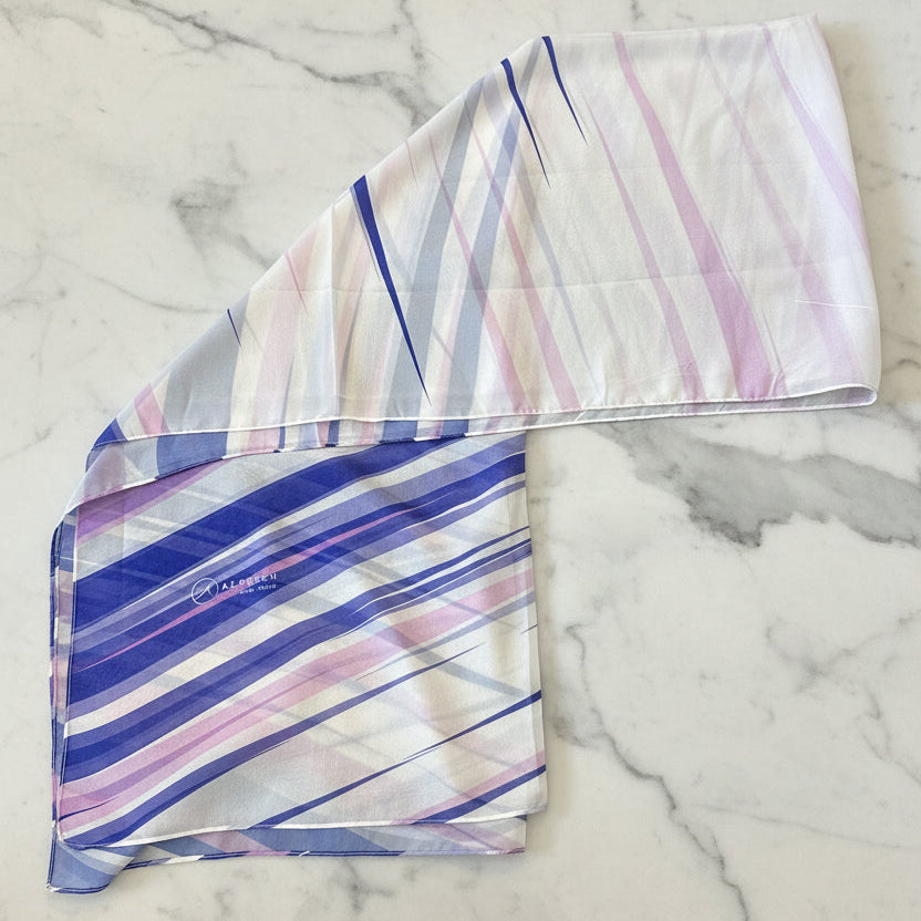 Patterned Chiffon - Pink and Purple Stripes